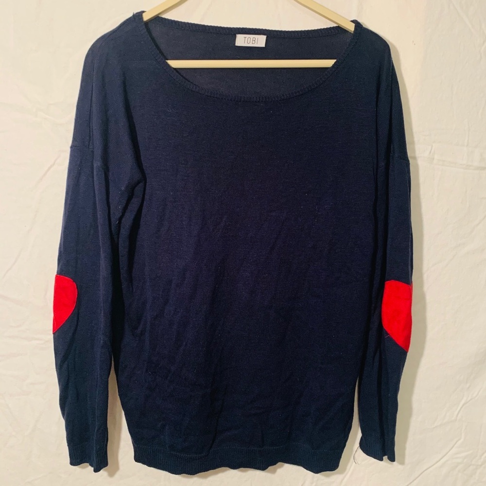 Scoop Neck Sweater with Elbow Pads